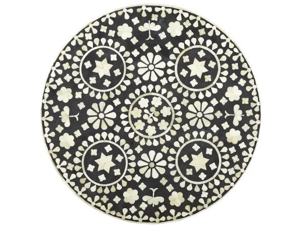 Butler Specialty Company Gillian Bone Inlay Side Table, Black and White 3448318