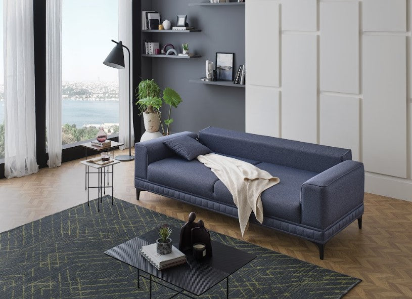 Enza Home Pavia 3 Seater Sofa Bed - 2120 - K4 - 11802 Navy Blue - AR:301 1454098
