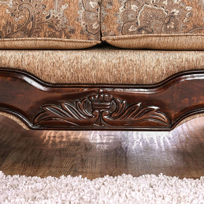 Furniture of America Teffera Traditional Chenille Sofa IDF-6407-SF