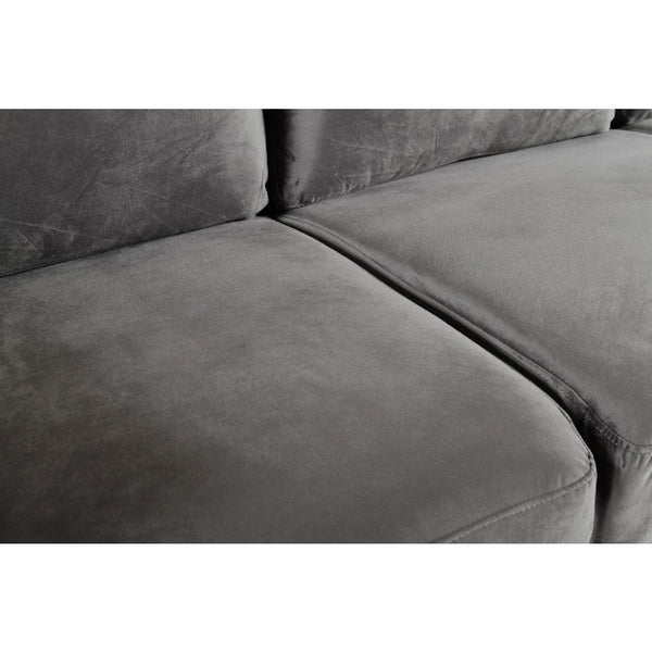 Benzara Judy 60 Inch Velvet Upholstered Loveseat with Nailhead Trim