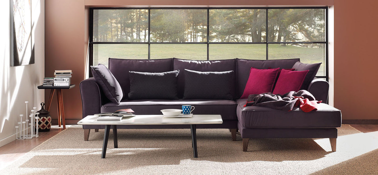 Enza Home Merlin Corner Sofa - Left Hand Facing - 2015 - K1 - 10405 Dark Grey - AR:301 1431756