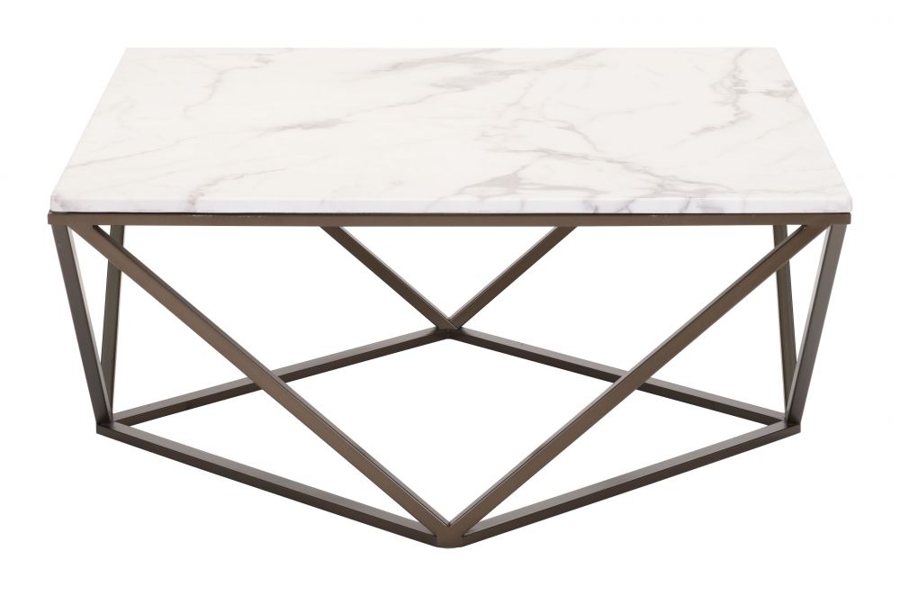 Zuomod Tintern Coffee Table White & Antique Bronze 100657