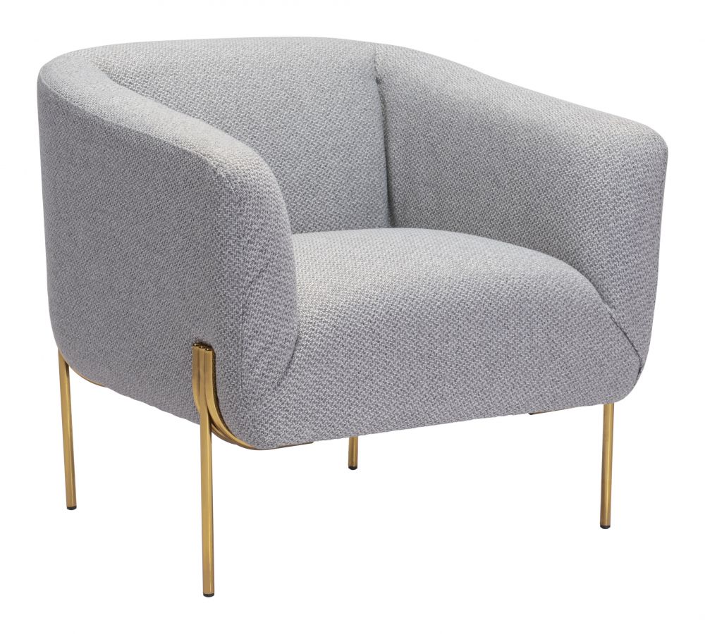 Zuomod Micaela Arm Chair Gray & Gold 101259