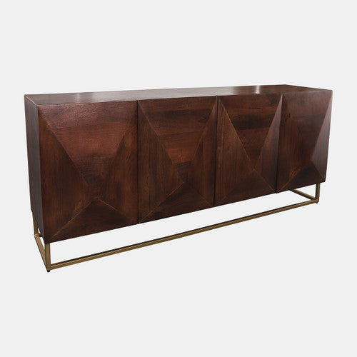 Sagebrook Home Wood, 70x30 Diamond Console Cabinet, Brown 16671