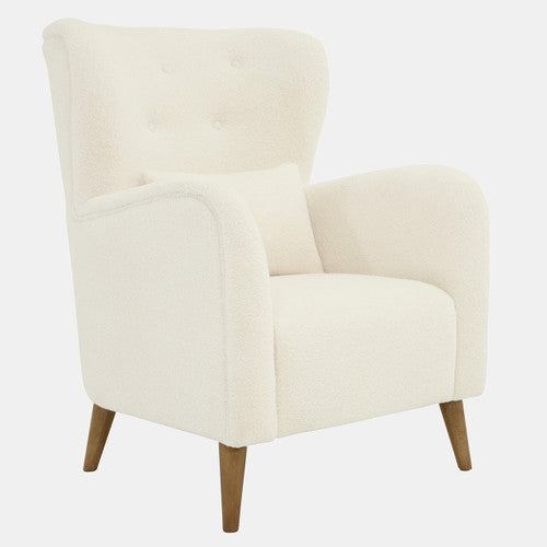 Sagebrook Home Wood, Winged Arm Chair, Ivory Kd 16736