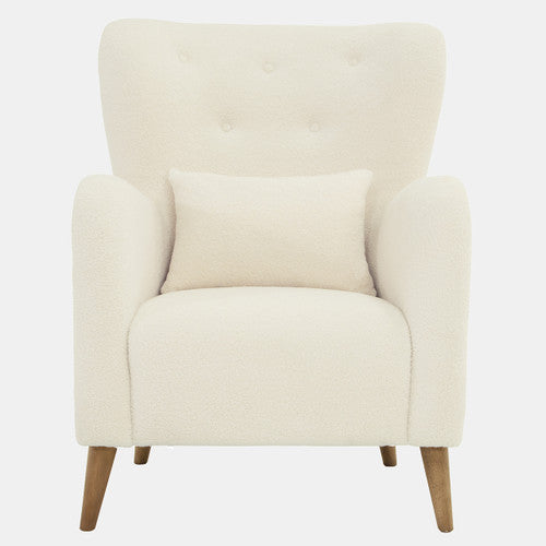 Sagebrook Home Wood, Winged Arm Chair, Ivory Kd 16736