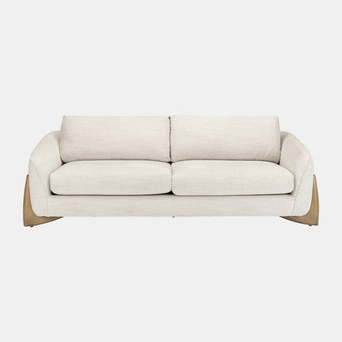 Sagebrook Home 3-seat Sofa W/ Wood Accent, Beige 18095-02