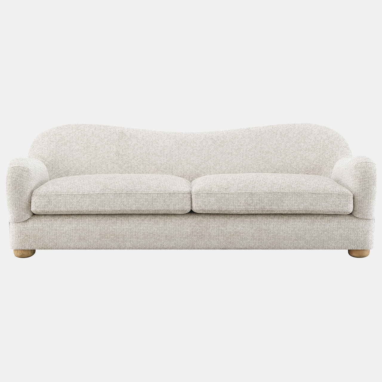 Sagebrook Home Curved Back Sofa, Beige 18098-02