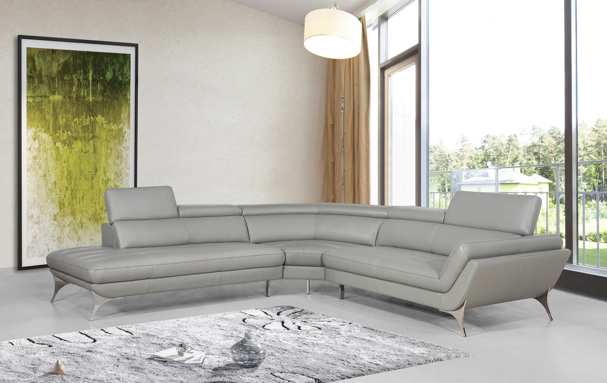 Homeroots 30" Grey Leather Foam And Steel Couch 282867