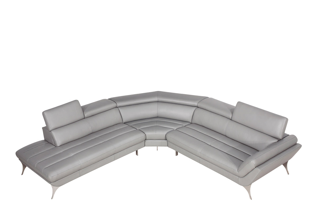 Homeroots 30" Grey Leather Foam And Steel Couch 282867