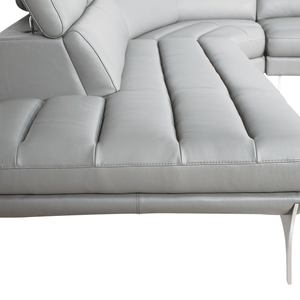 Homeroots 30" Grey Leather Foam And Steel Couch 282867