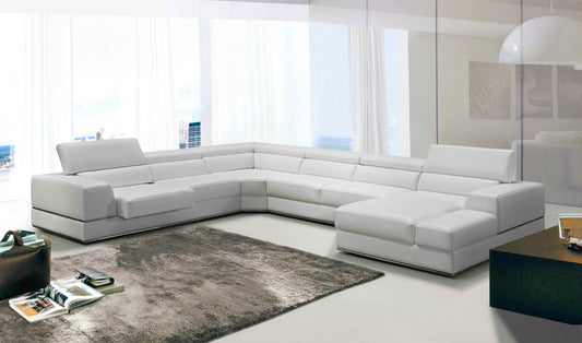 Homeroots 36" White Bonded Leather Foam And Steel Sectional Sofa 282873