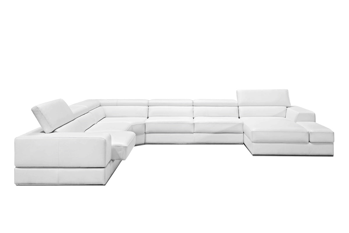 Homeroots 36" White Bonded Leather Foam And Steel Sectional Sofa 282873