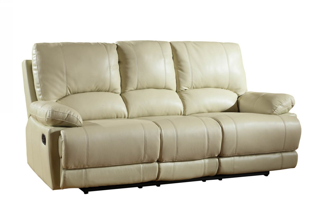 Homeroots 41" Stylish Beige Leather Sofa 329412