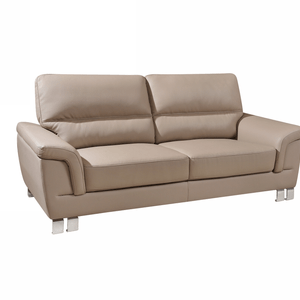 Homeroots 37" Modern Beige Leather Sofa 329558