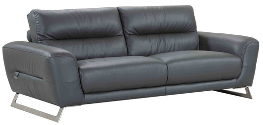 Homeroots 34" Lovely Dark Grey Leather Sofa 329601