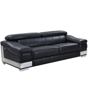 Homeroots 31To 39" Modern Black Leather Sofa 329713