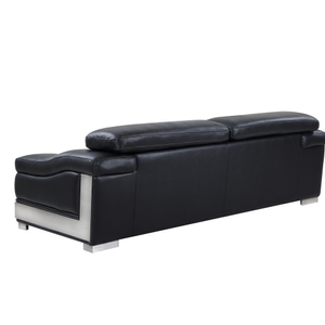 Homeroots 31To 39" Modern Black Leather Sofa 329713