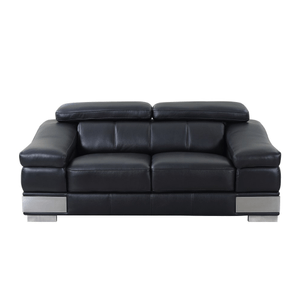 Homeroots 31To 39" Modern Black Leather Sofa 329713