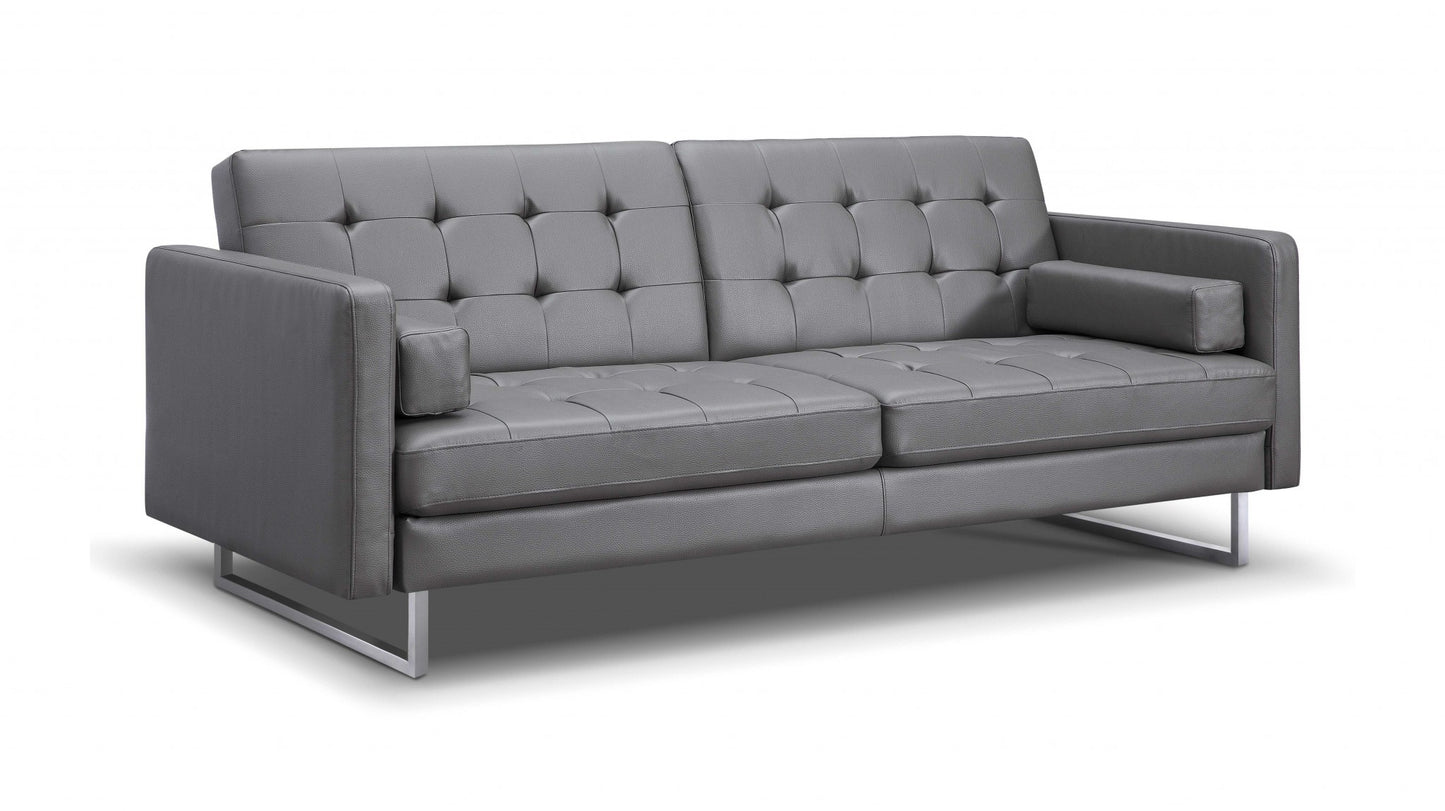 Homeroots 80 X 45 X 13 Gray Sofa Bed with Stainless Steel Legs 372116