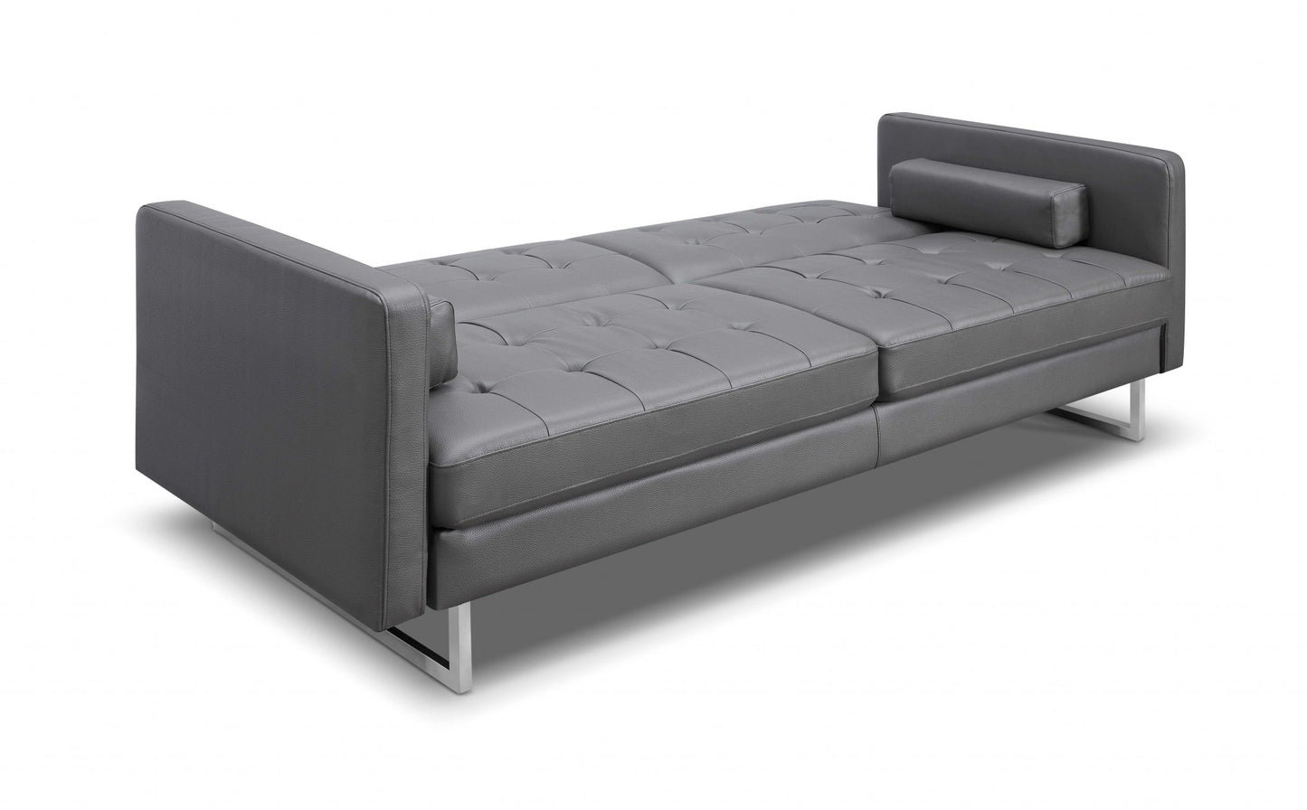 Homeroots 80 X 45 X 13 Gray Sofa Bed with Stainless Steel Legs 372116