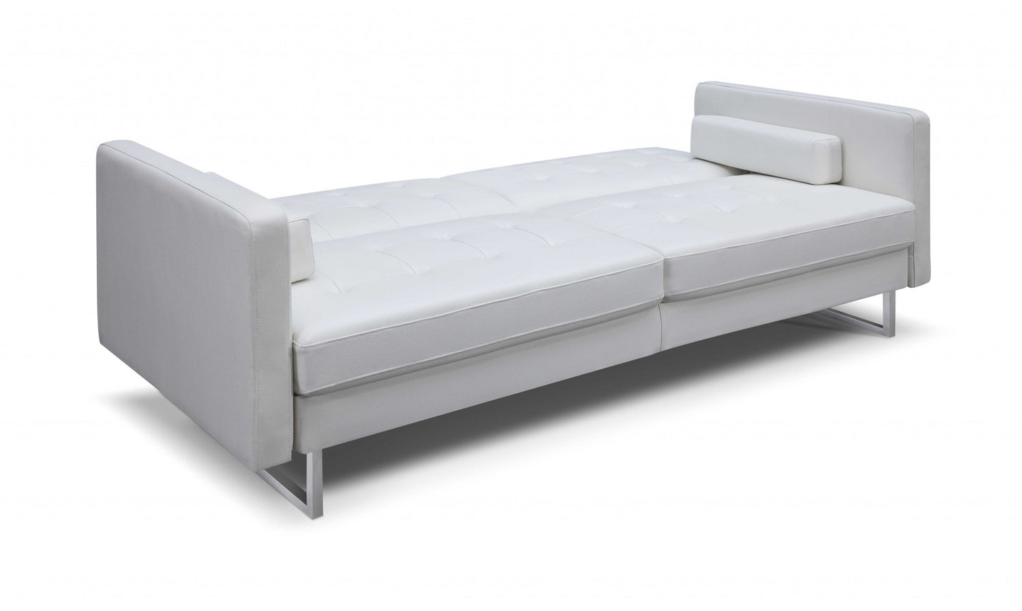 Homeroots 80 X 45 X 13 White Stainless Steel Sofa Bed 372117