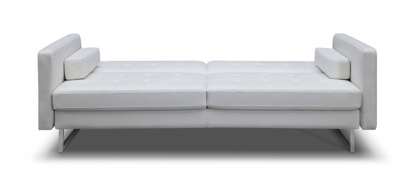 Homeroots 80 X 45 X 13 White Stainless Steel Sofa Bed 372117