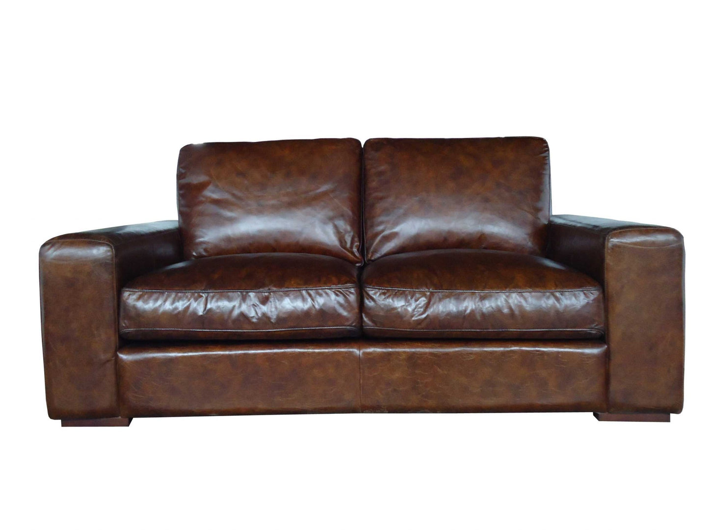 Homeroots Brown Full Classic Sofa 2 Seater 373004