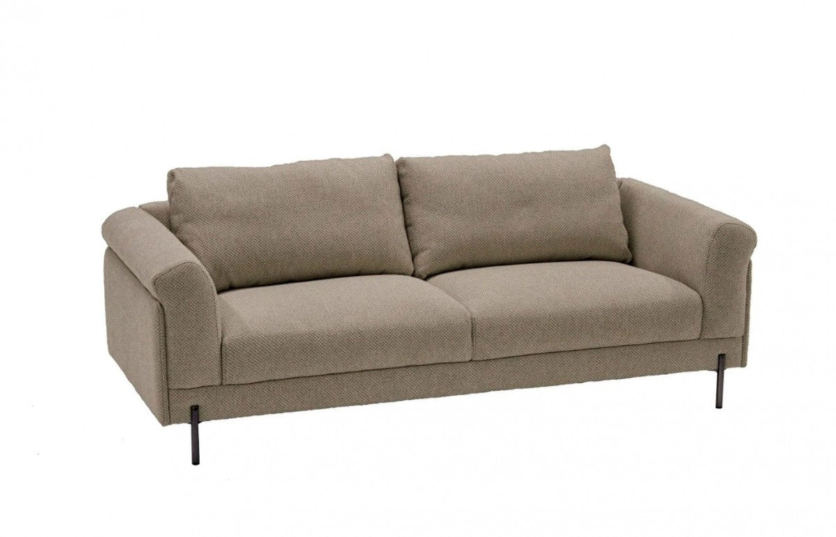 Homeroots Contemporary 84" Tan Sofa With Two Cushions 480929