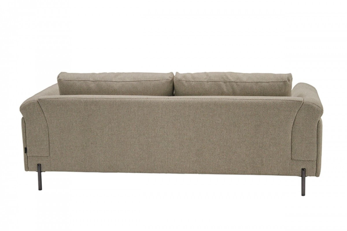 Homeroots Contemporary 84" Tan Sofa With Two Cushions 480929