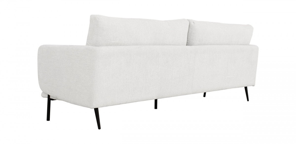 Homeroots Modern 85" White and Black Fabric Sofa 480936