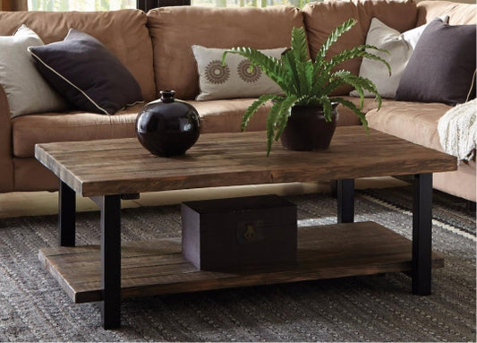 Alaterre Pomona 48"L Metal and Wood Coffee Table  AMBA1220