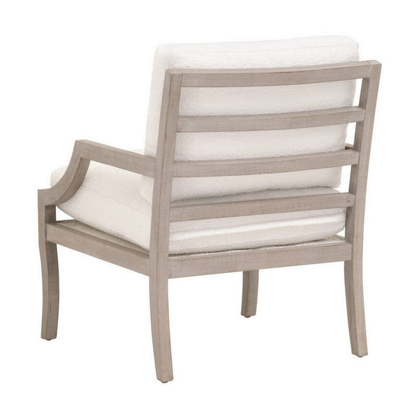 Benzara 33 Inch Club Accent Chair, Reversible Seat Cushion, Beechwood, White, Brown BM282135