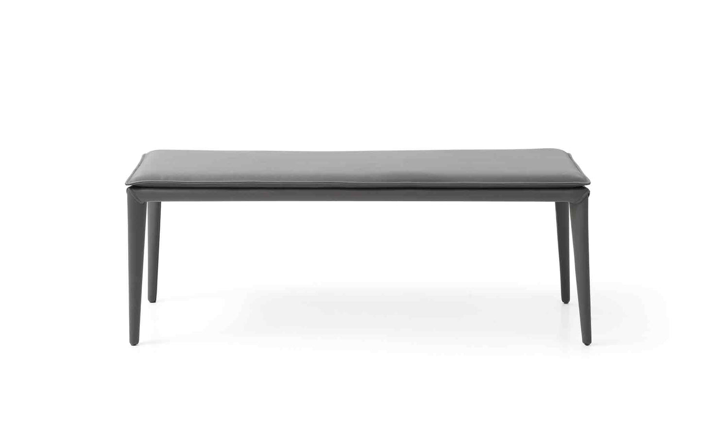 Whiteline Jared Bench Dark Grey Faux Leather with Steel legs BN1476-DGRY