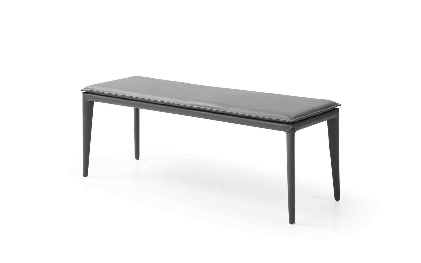 Whiteline Jared Bench Dark Grey Faux Leather with Steel legs BN1476-DGRY