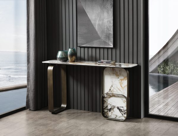 Whiteline Kora Console CO1884-WHT/BLK/GLD