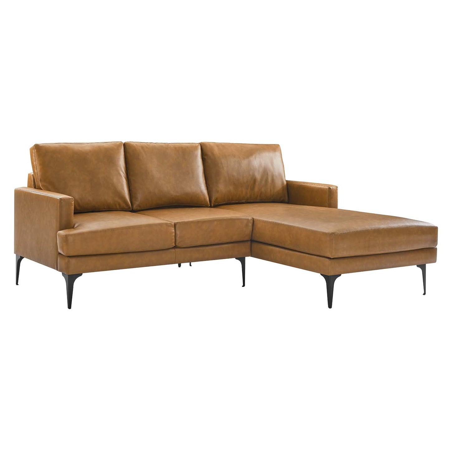 Modway Evermore Right-Facing Vegan Leather Sectional Sofa EEI-6050-TAN