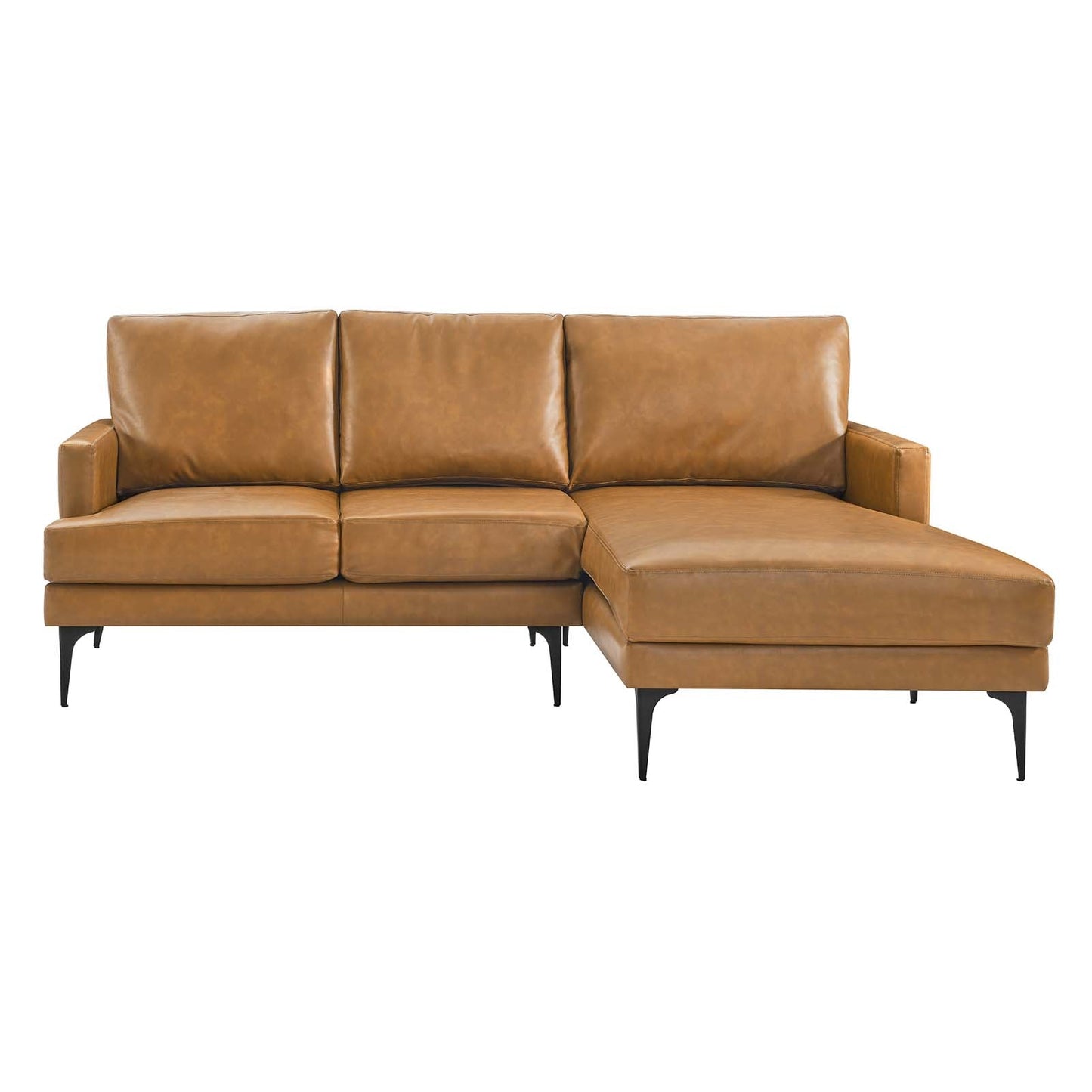 Modway Evermore Right-Facing Vegan Leather Sectional Sofa EEI-6050-TAN