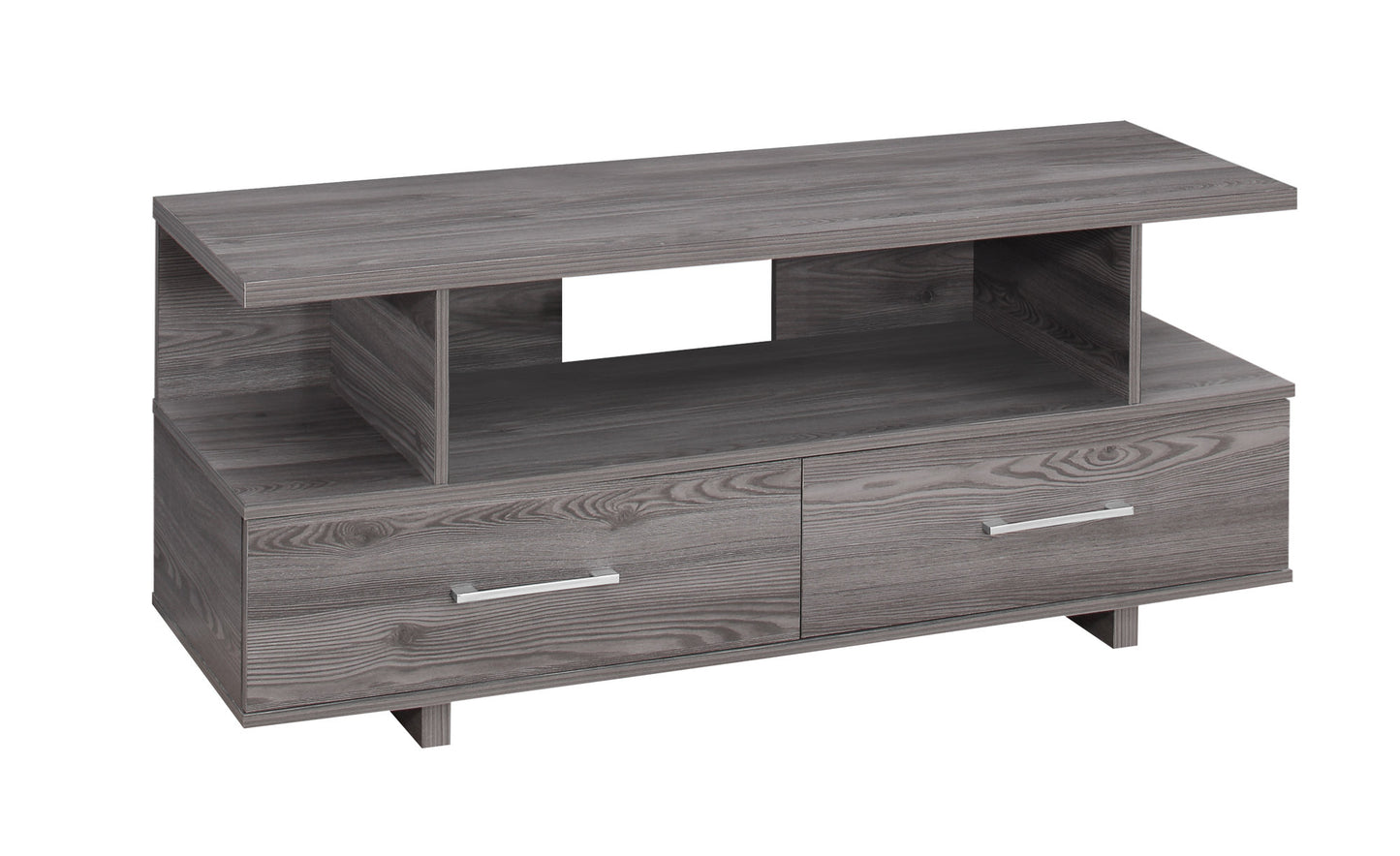 Monarch Specialties Tv Stand, 48 Inch, Media Entertainment Center, Grey Laminate, Contemporary, Modern I 2608