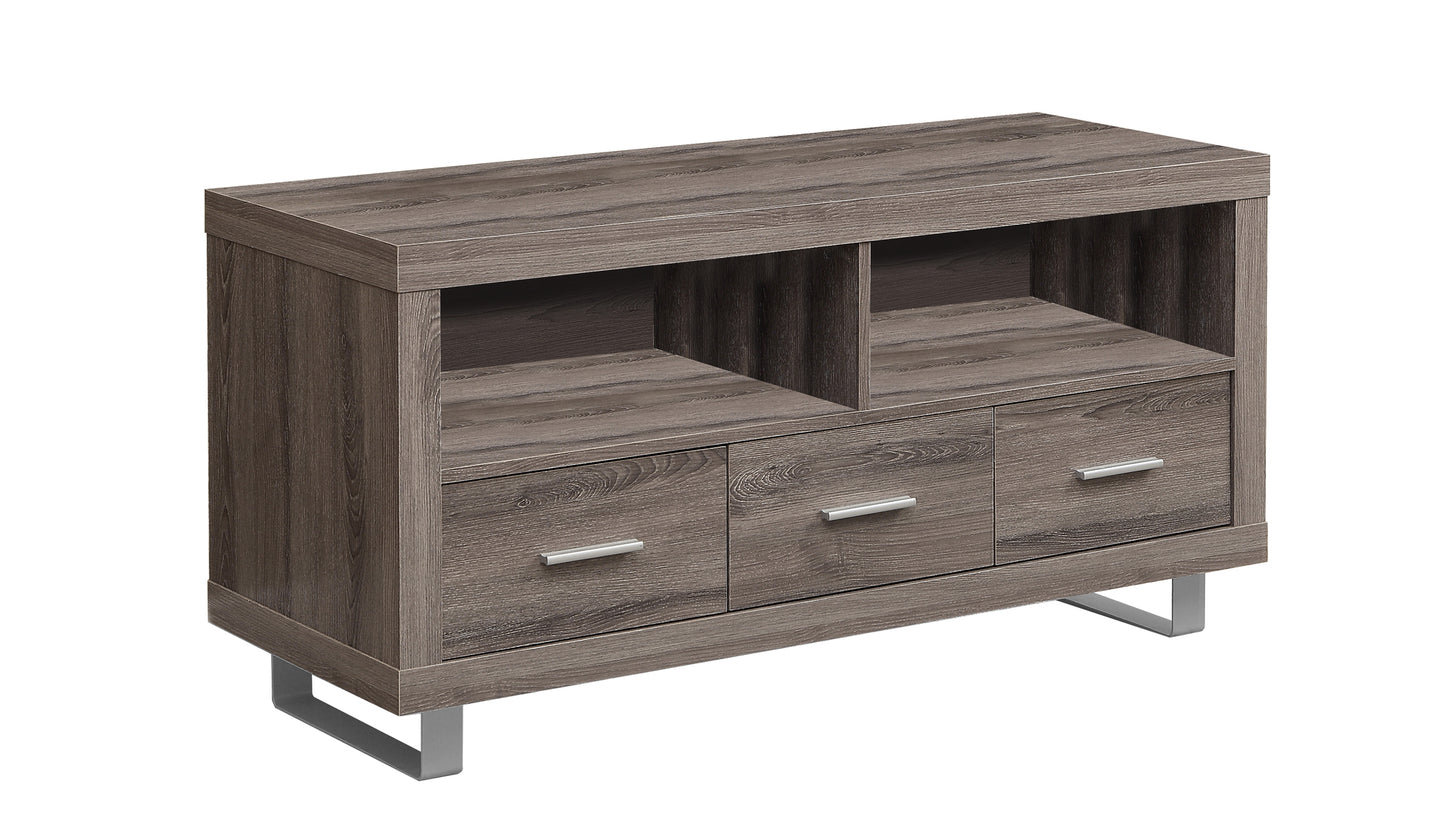 Monarch Specialties Tv Stand, 48 Inch, Console, Storage Cabinet, Brown Laminate, Contemporary, Modern I 3250