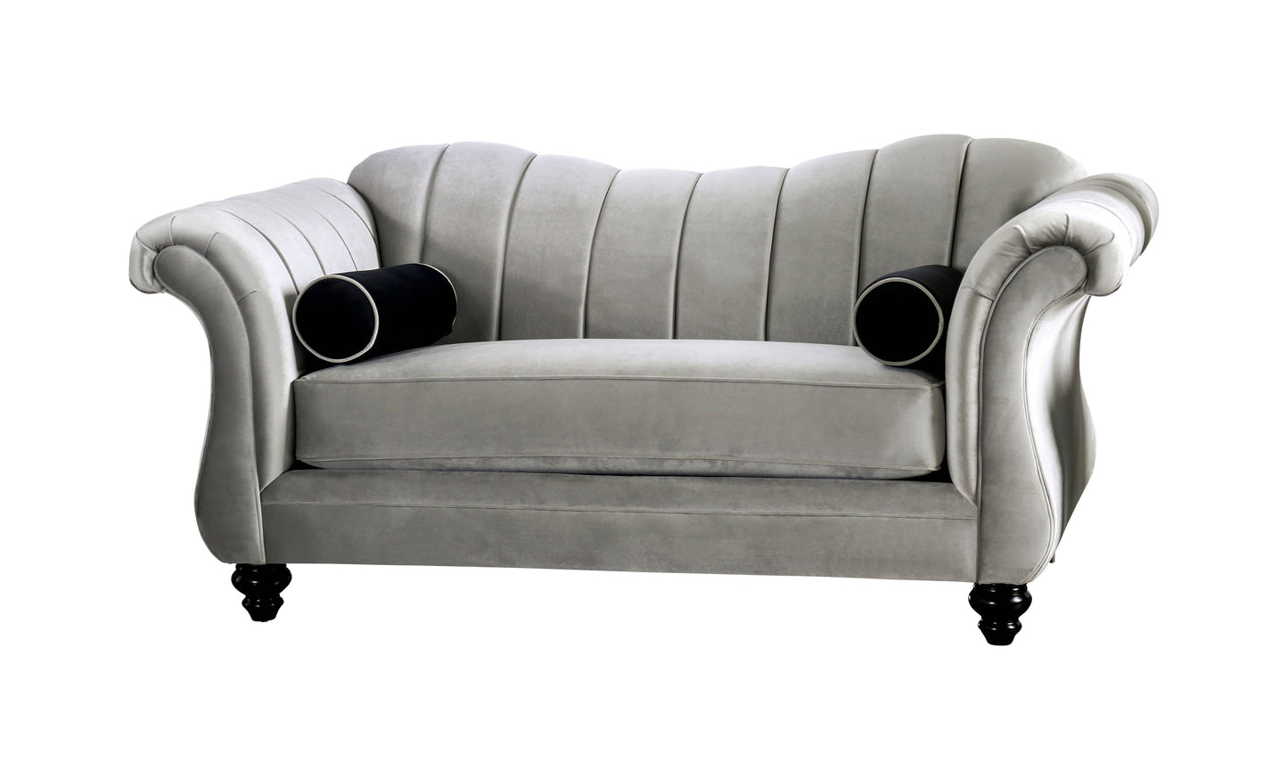 Furniture of America Moritz Transitional Rolled Arm Loveseat IDF-2227-LV