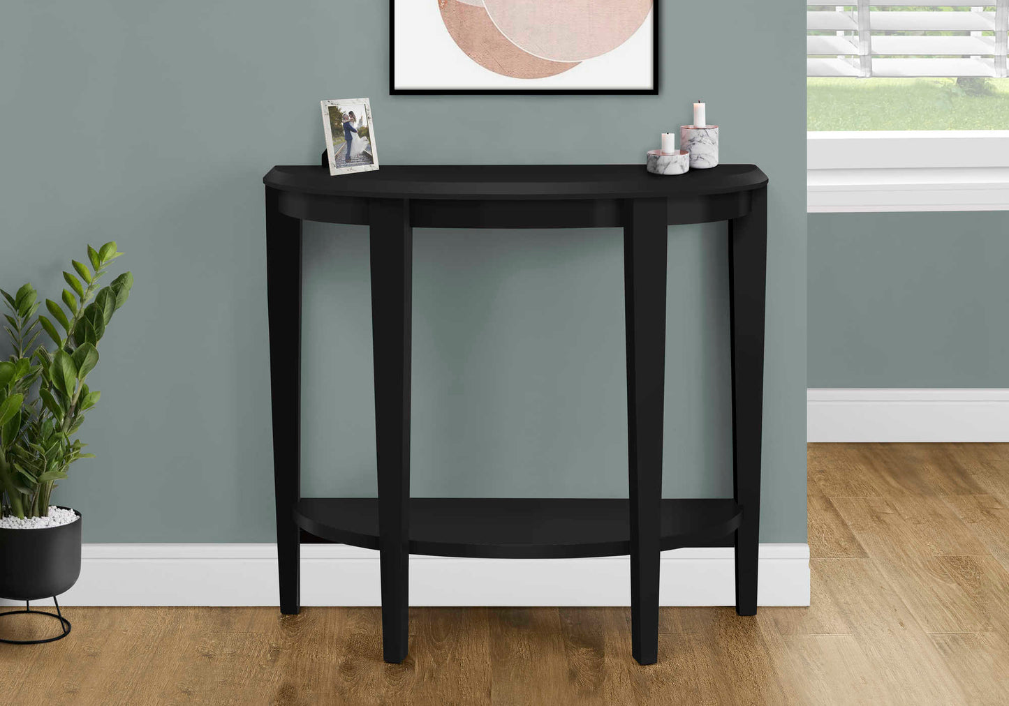 Monarch Specialties Accent Table, Console, Entryway, Black Laminate, Transitional I 2413