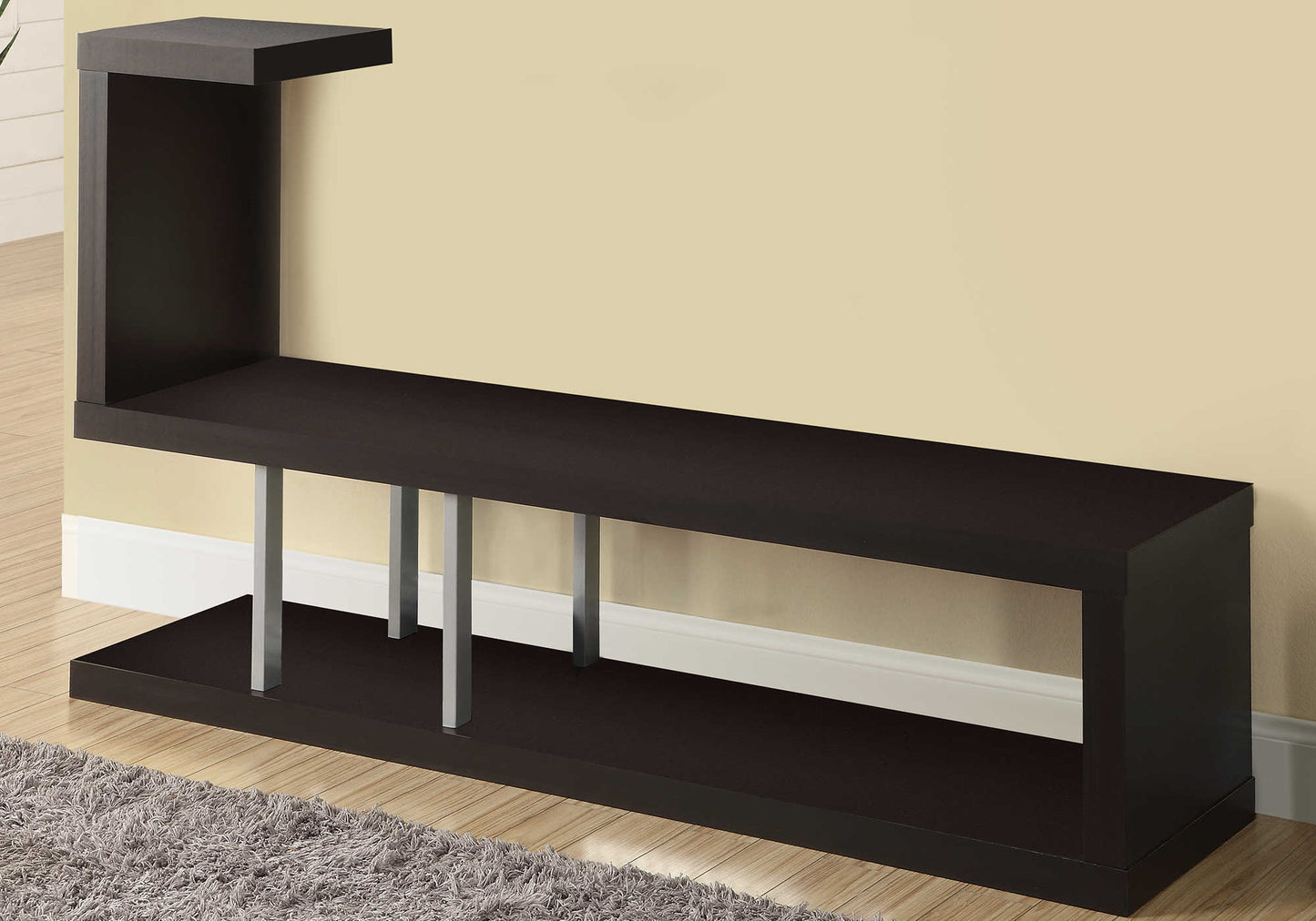 Monarch Specialties Tv Stand, 60 Inch, Console, Media Entertainment Center, Brown Laminate, Contemporary, Modern I 2550