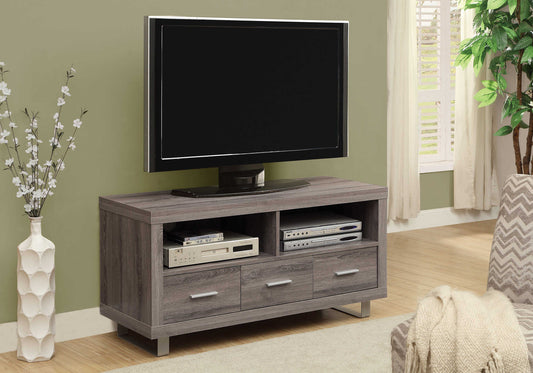 Monarch Specialties Tv Stand, 48 Inch, Console, Storage Cabinet, Brown Laminate, Contemporary, Modern I 3250