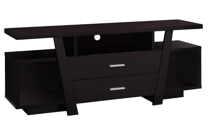 Monarch Specialties Tv Stand, 60 Inch, Media Entertainment Center, Storage Drawers, Contemporary, Modern