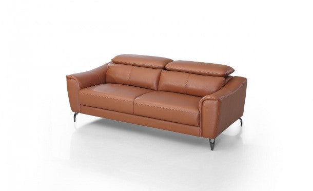 Homeroots Urban 80" Leather Adjustable Headrest Sofa