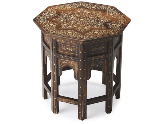 Butler Specialty Company Rashmi Wood & Bone Inlay Side Table, Medium Brown 3596338