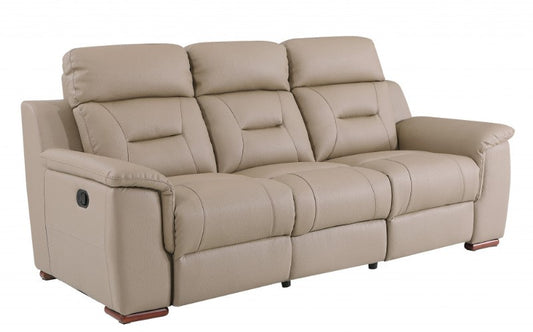 Homeroots 90" X 41" X 41" Modern Leather Reclining Sofa