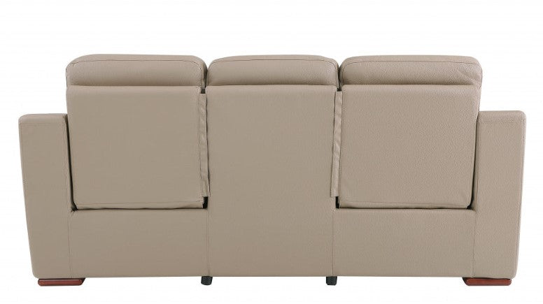 Homeroots 90" X 41" X 41" Modern Leather Reclining Sofa