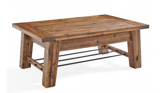 Alaterre Claremont 42"L Rustic Wood Coffee Table with Low Shelf ANCM1174